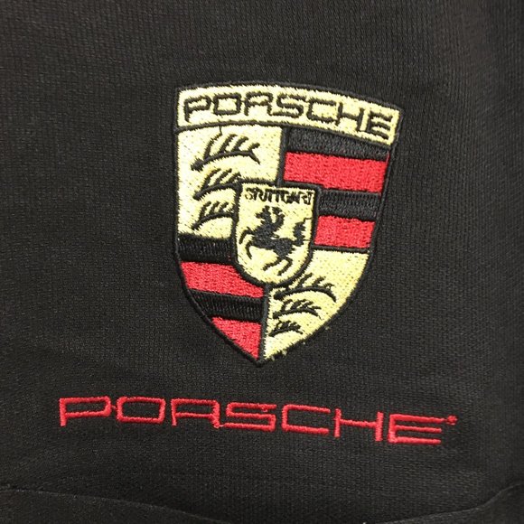 Porsche CUBAVERA Brand Men's Size is XL Black Porsche Shield Crest Logo SS Shirt - Picture 5 of 11